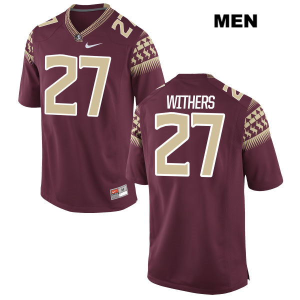 Men's NCAA Nike Florida State Seminoles #27 Tyriq Withers College Red Stitched Authentic Football Jersey KUP0769XU